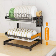 2 Layer Stainless Steel Drain Dish Rack