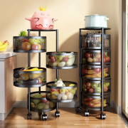 5 Layer Vegetable Rack Trolley Round
